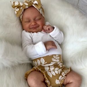 Mustard Fern Ruffle Bloomers size 0-3 Months